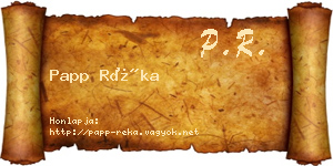 Papp Réka névjegykártya